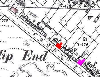 The Shepherd's Crook shown in red on a map of 1901